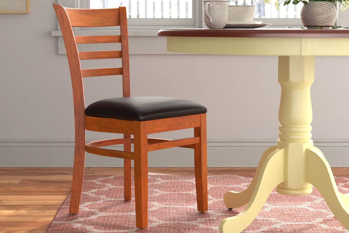 The Details of European Style Ladderback Beechwood side restaurant Chairs